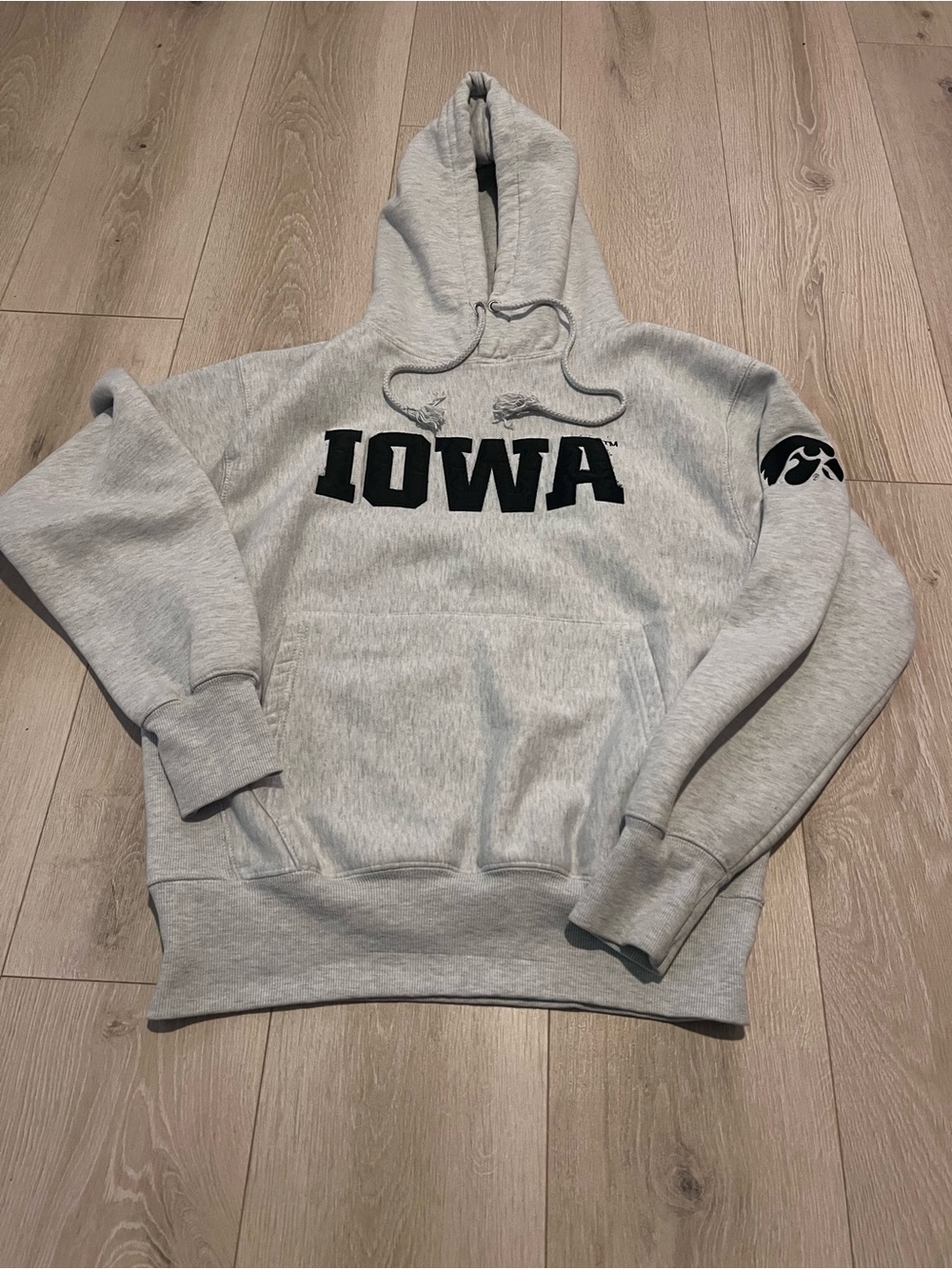 Signature Gray 'IOWA' Crewneck Hoodie with Black Lettering